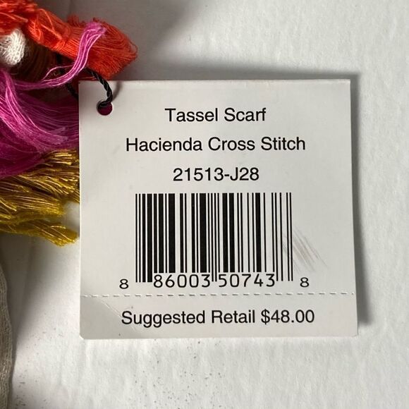 Vera Bradley Hacienda Cross Stitch Tassel Scarf - Picture 4 of 5